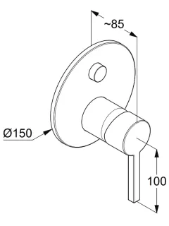Смеситель для ванны и душа Kludi Nova Fonte Puristic 20759N215 сталь оружейная брашированная